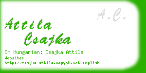 attila csajka business card